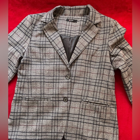 Oner Women's Long Sleeve Collared Multicolor Lined Two Button Blazer Size: L - Picture 2 of 11